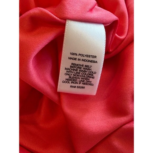 Express Pink Long Sleeve Button Down Shirt Dress with Waist Tie Pink S - Picture 5 of 6